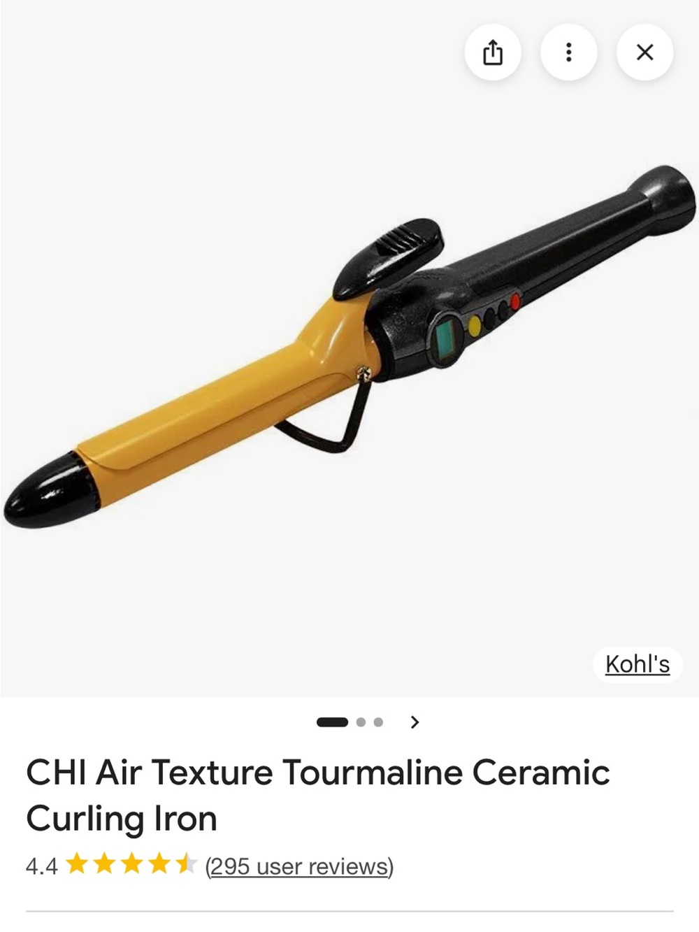 CHI Tourmaline Ceramic Curling Iron in Yellow and Black USED